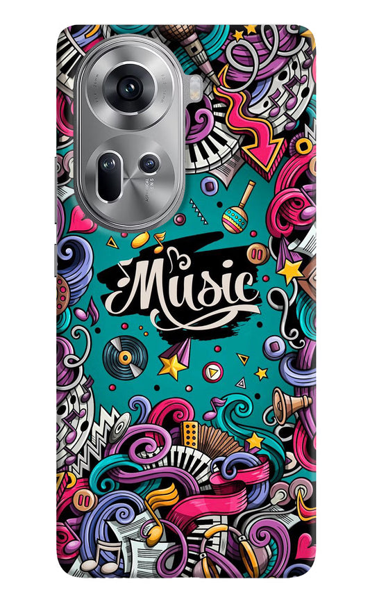 Music Graffiti Oppo Reno11 Hard Case Back Cover by Casekaro