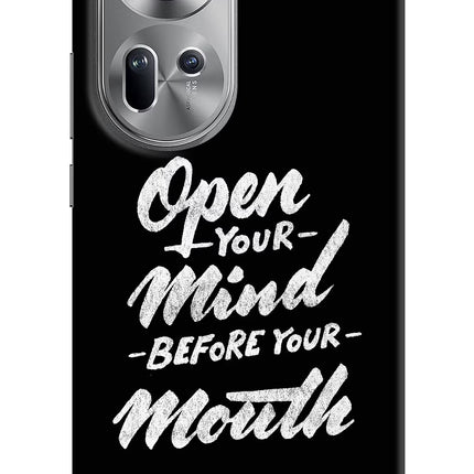 Open Your Mind Before Your Mouth Oppo Reno11 Hard Case Back Cover by Casekaro