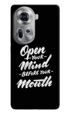 Open Your Mind Before Your Mouth Oppo Reno11 Hard Case Back Cover by Casekaro