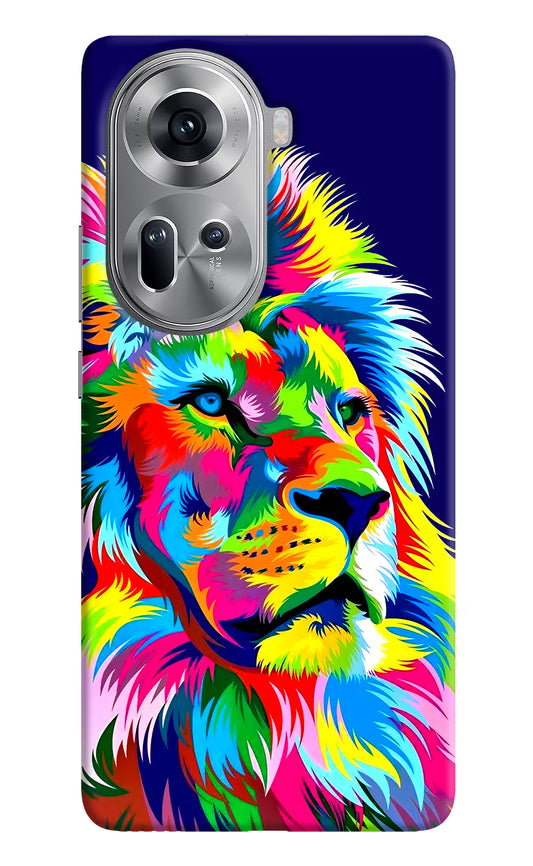 Vector Art Lion Oppo Reno11 Hard Case Back Cover by Casekaro
