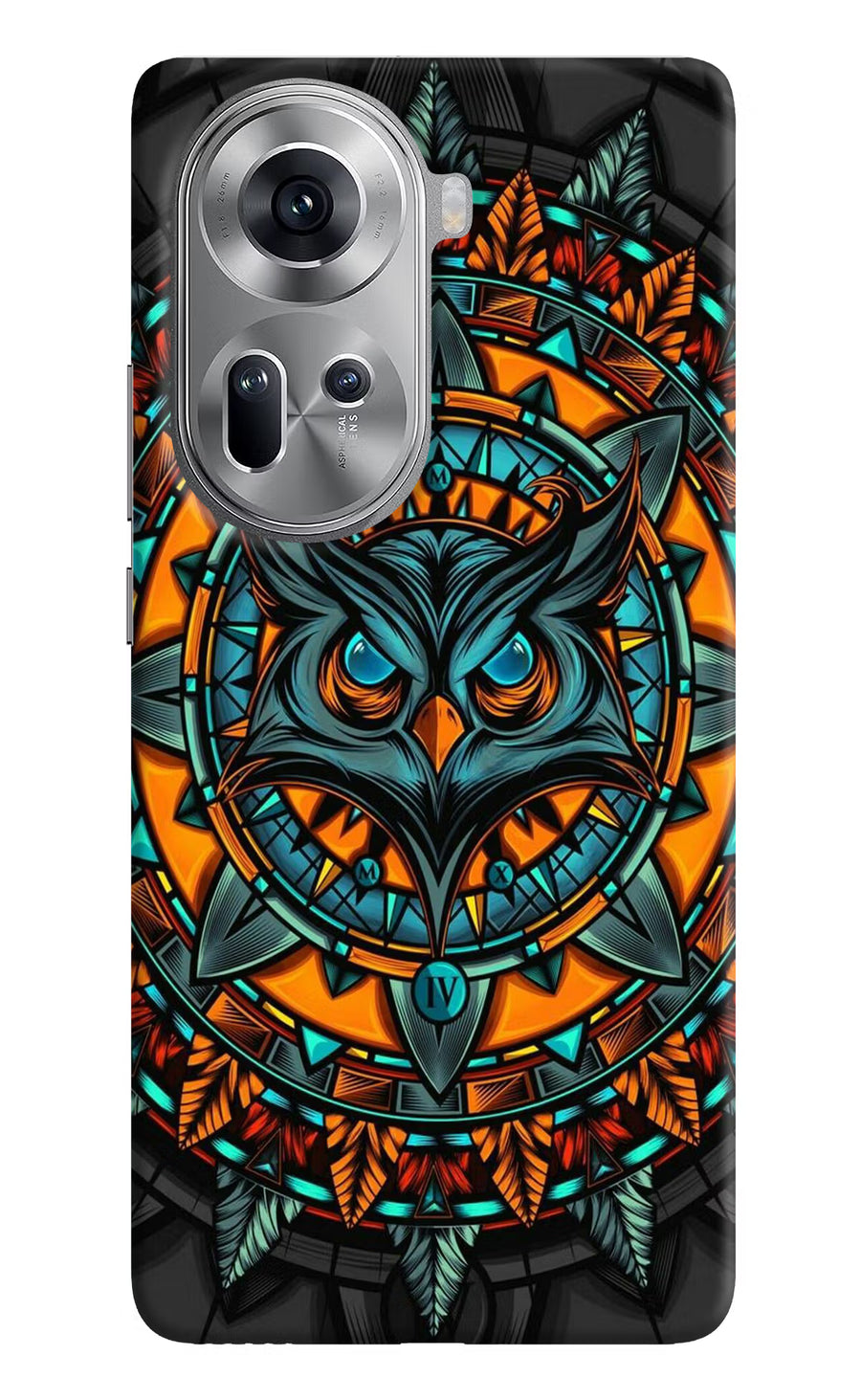 Angry Owl Art Oppo Reno11 Back Cover, Hard case