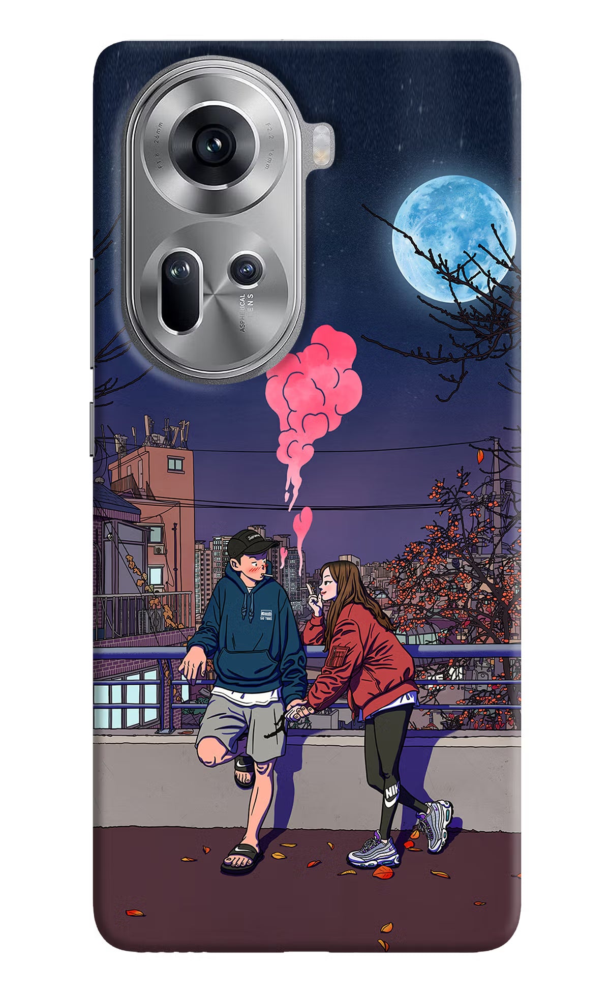 Chilling Couple Oppo Reno11 Hard Case Back Cover by Casekaro