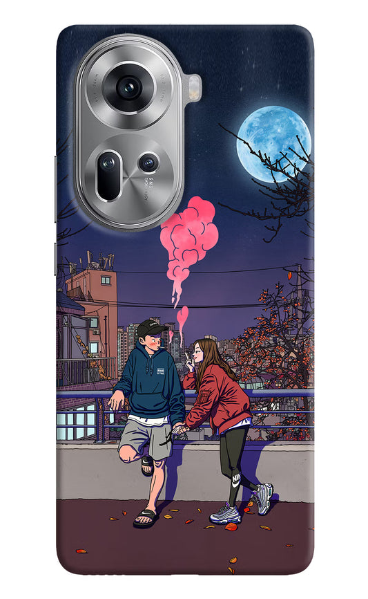 Chilling Couple Oppo Reno11 Hard Case Back Cover by Casekaro