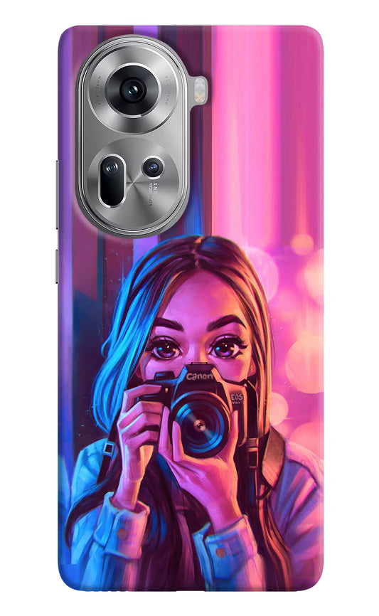 Girl Photographer Oppo Reno11 Hard Case Back Cover by Casekaro