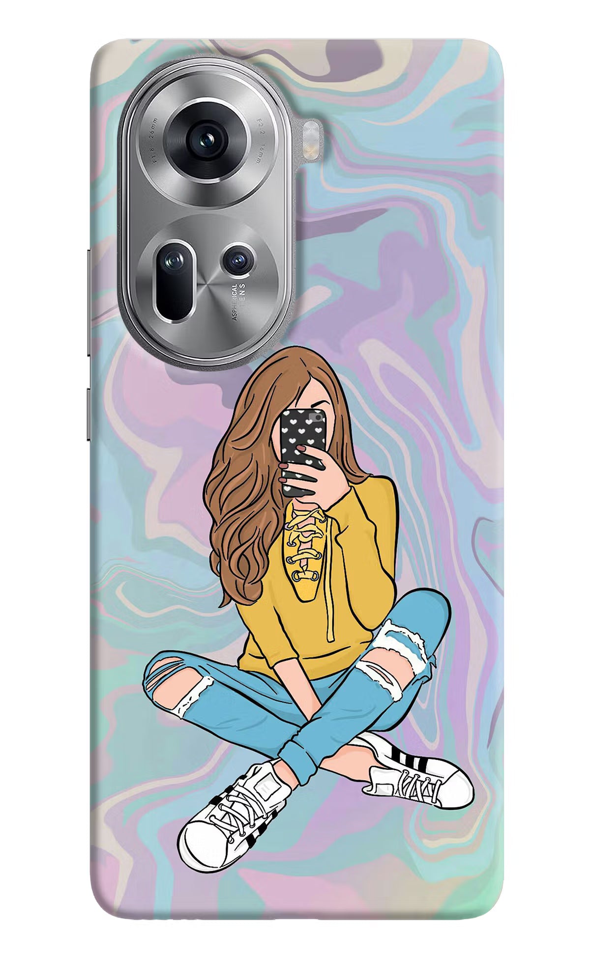 Selfie Girl Oppo Reno11 Hard Case Back Cover by Casekaro