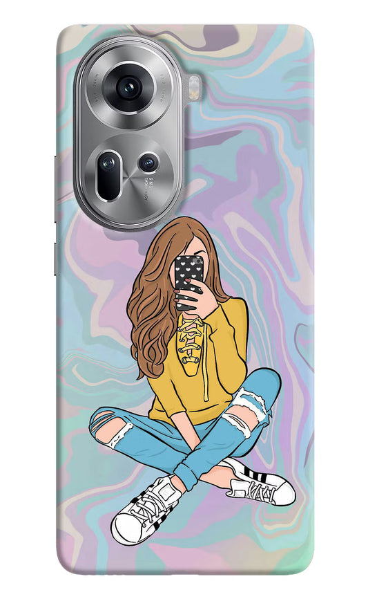 Selfie Girl Oppo Reno11 Hard Case Back Cover by Casekaro