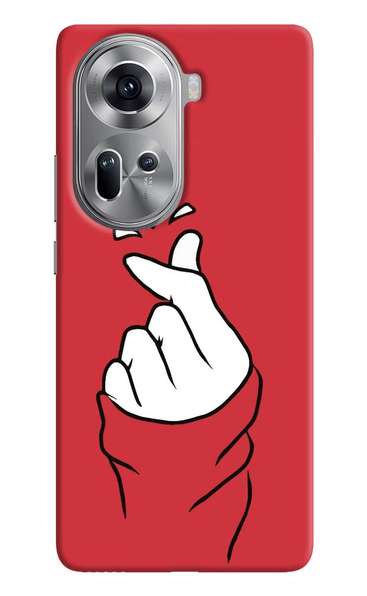Korean Love Sign Oppo Reno11 Hard Case Back Cover by Casekaro