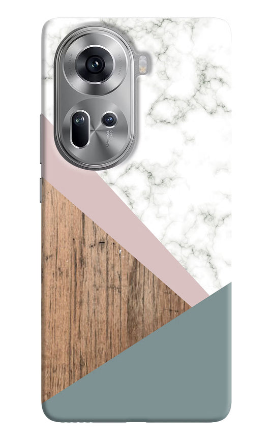 Marble wood Abstract Oppo Reno11 Hard Case Back Cover by Casekaro