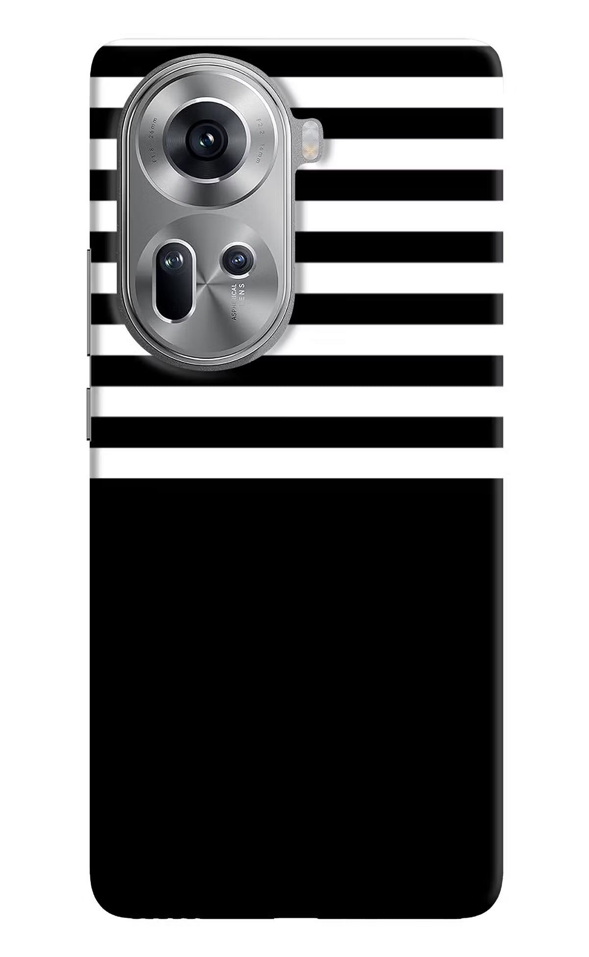 Black and White Print Oppo Reno11 Hard Case Back Cover by Casekaro