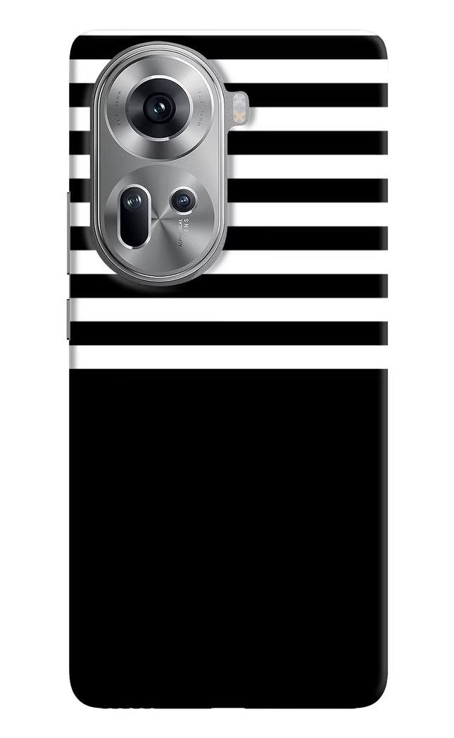 Black and White Print Oppo Reno11 Hard Case Back Cover by Casekaro