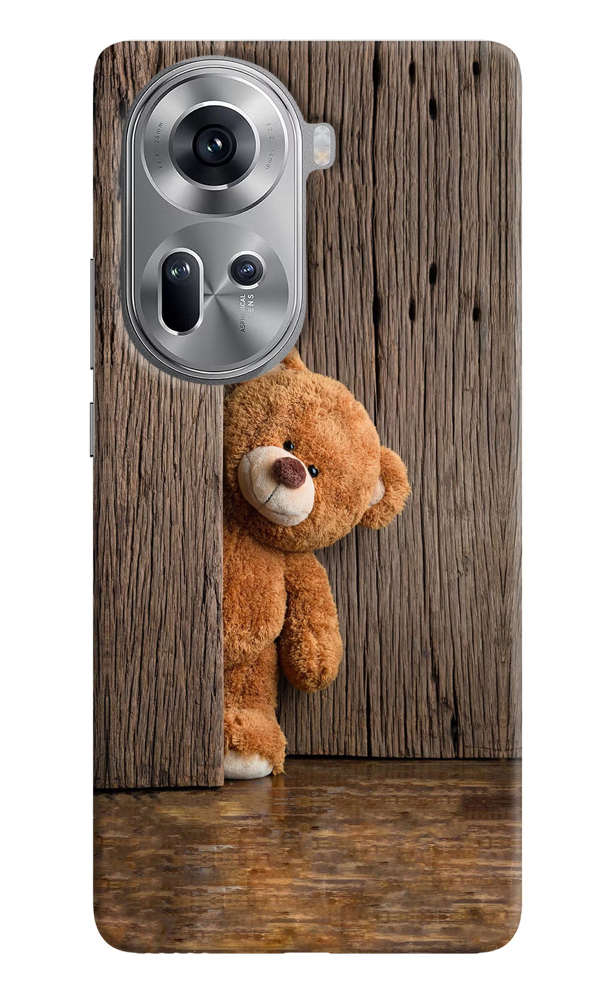 Teddy Wooden Oppo Reno11 Hard Case Back Cover by Casekaro