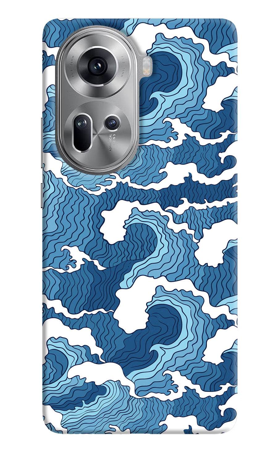 Blue Waves Oppo Reno11 Back Cover, Hard case