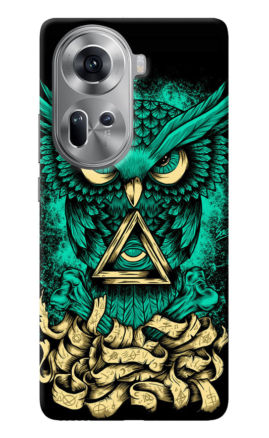 Green Owl Oppo Reno11 Back Cover