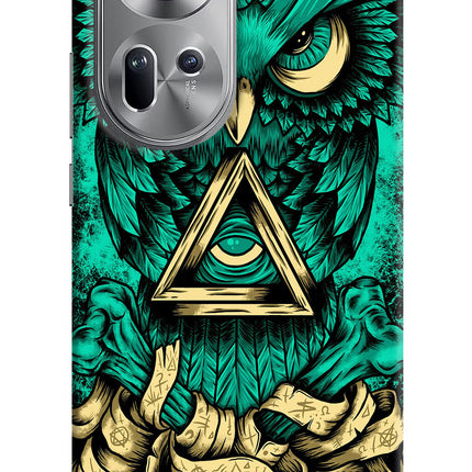 Green Owl Oppo Reno11 Hard Case Back Cover by Casekaro