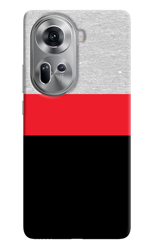 Tri Color Pattern Oppo Reno11 Hard Case Back Cover by Casekaro