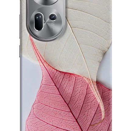 White Pink Leaf Oppo Reno11 Hard Case Back Cover by Casekaro