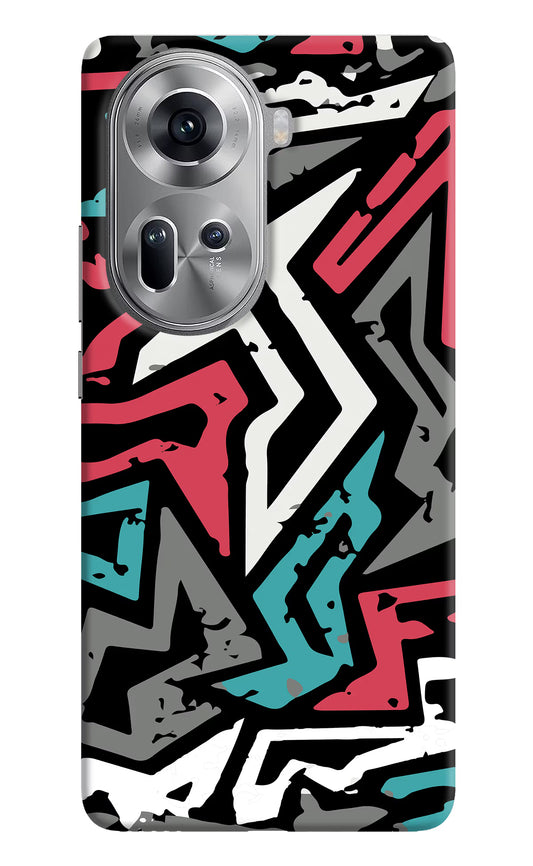 Geometric Graffiti Oppo Reno11 Hard Case Back Cover by Casekaro