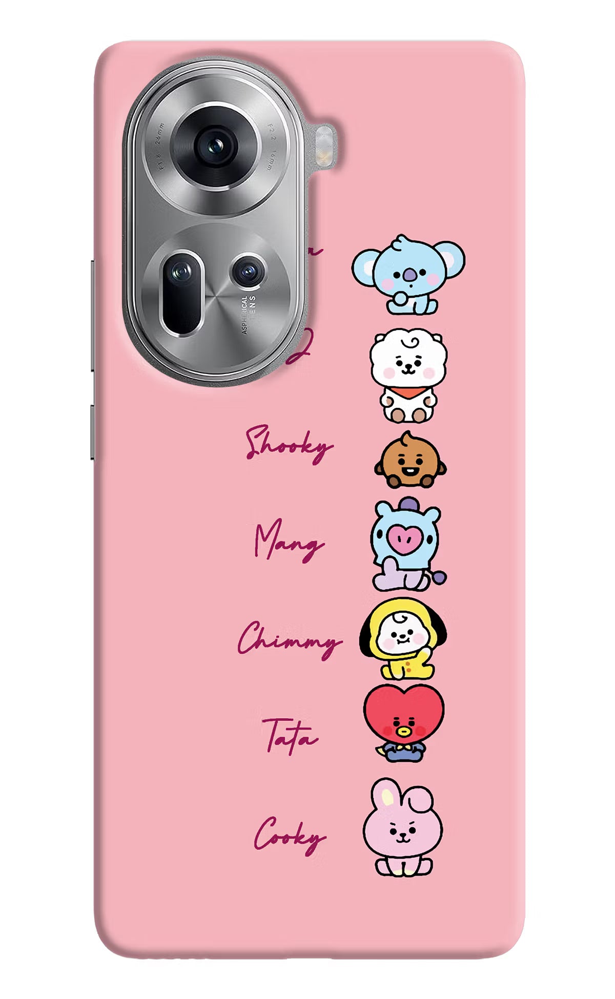 BTS names Oppo Reno11 Hard Case Back Cover by Casekaro