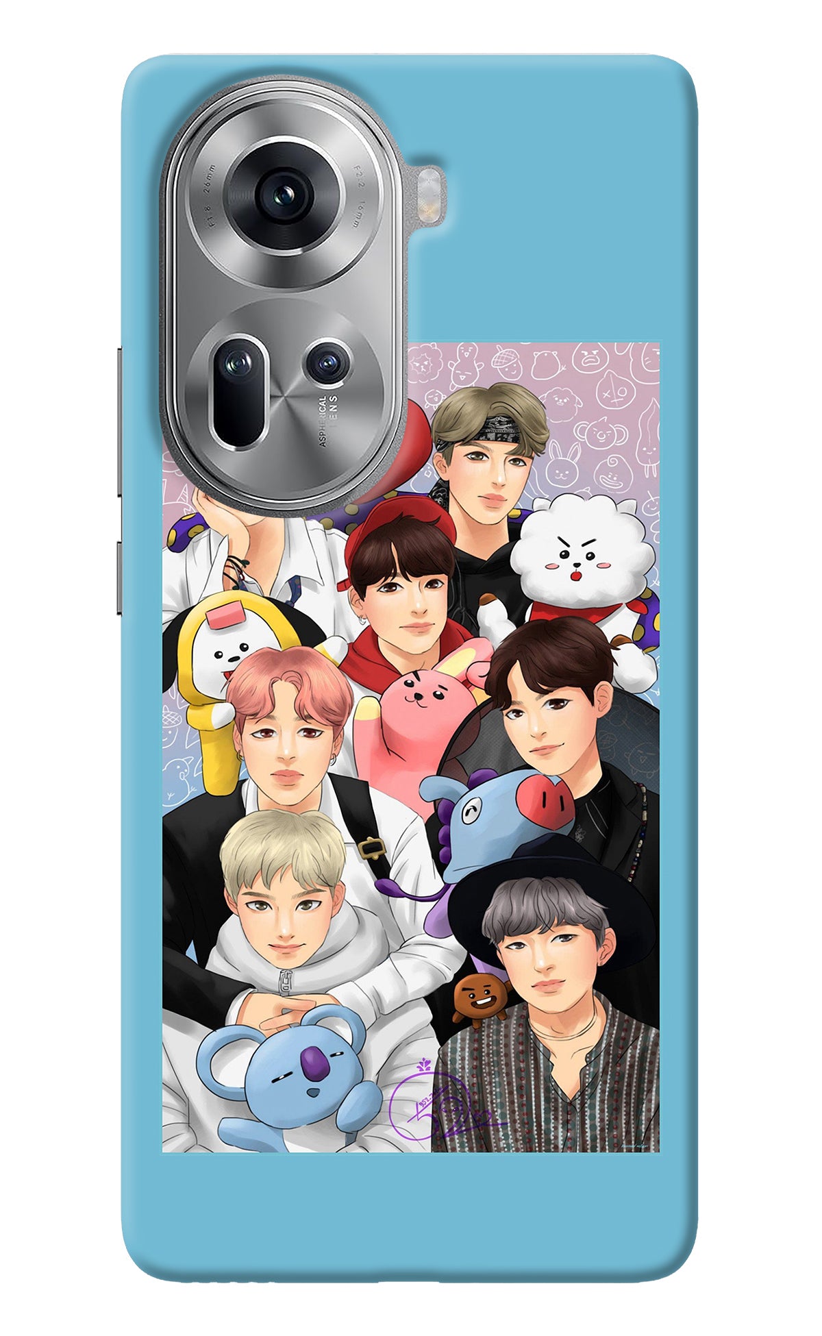 BTS with animals Oppo Reno11 Back Cover