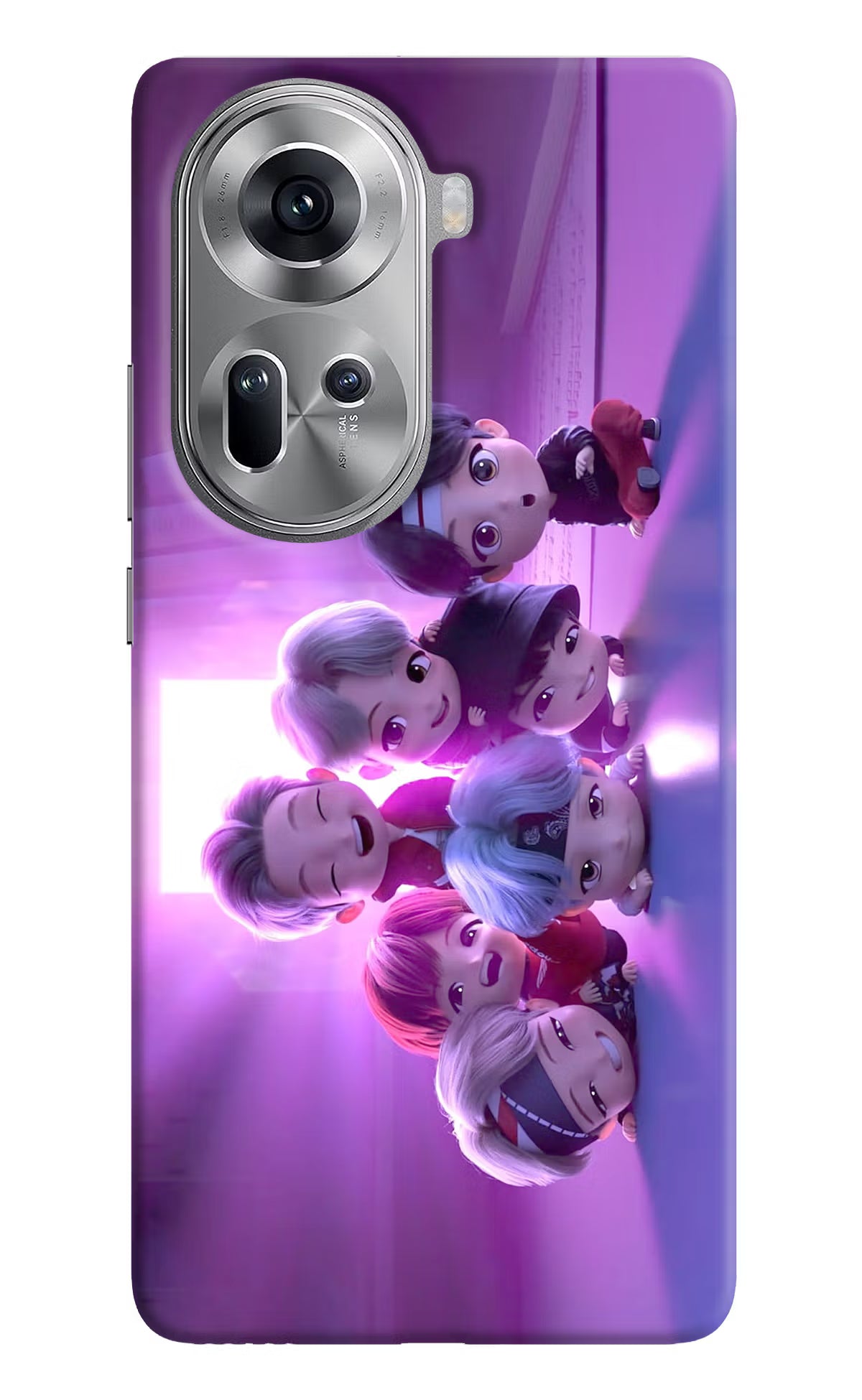 BTS Chibi Oppo Reno11 Hard Case Back Cover by Casekaro