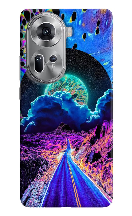 Psychedelic Painting Oppo Reno11 Hard Case Back Cover by Casekaro