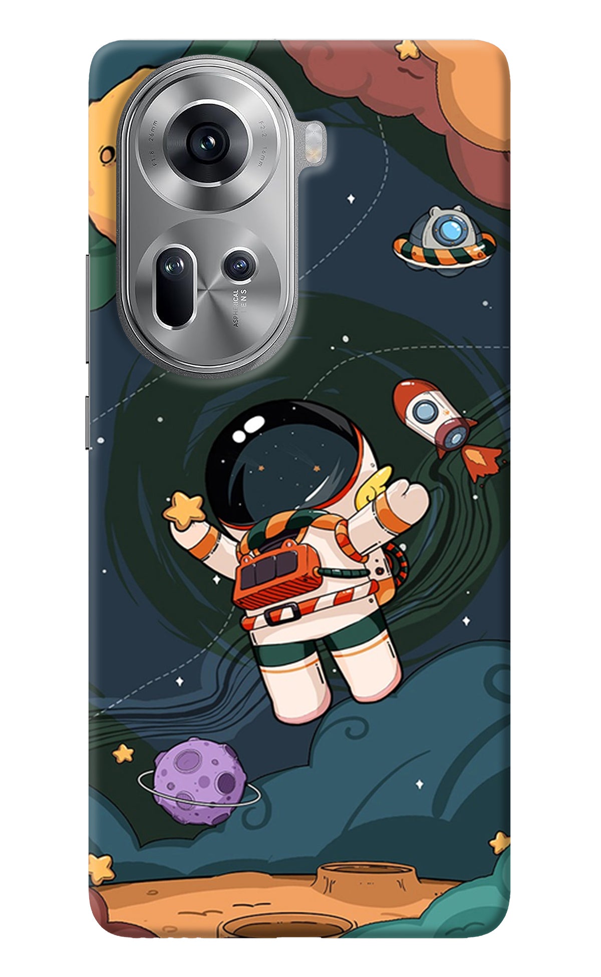 Cartoon Astronaut Oppo Reno11 Back Cover