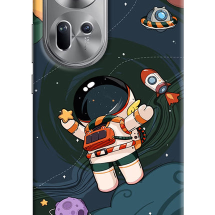 Cartoon Astronaut Oppo Reno11 Hard Case Back Cover by Casekaro
