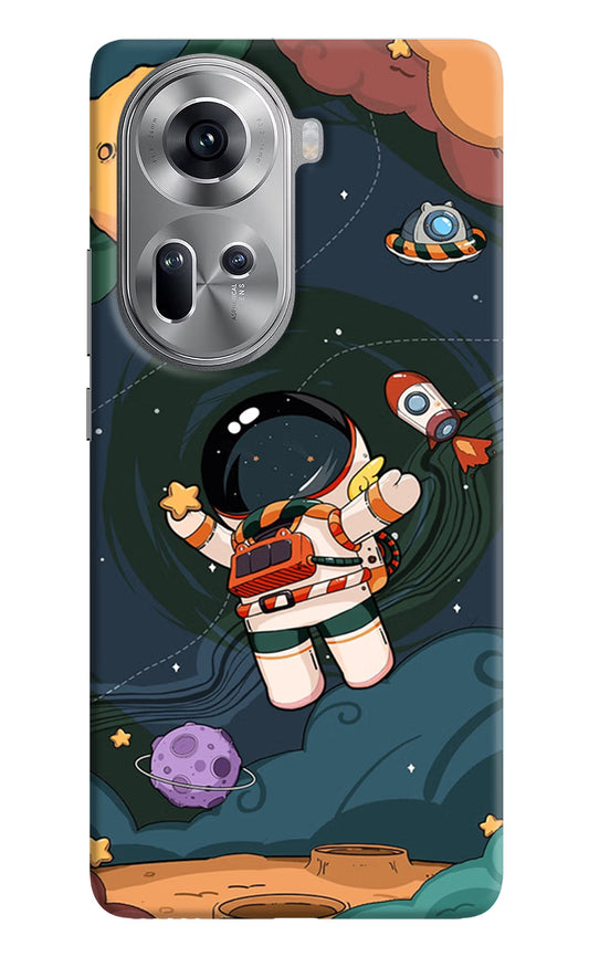 Cartoon Astronaut Oppo Reno11 Hard Case Back Cover by Casekaro