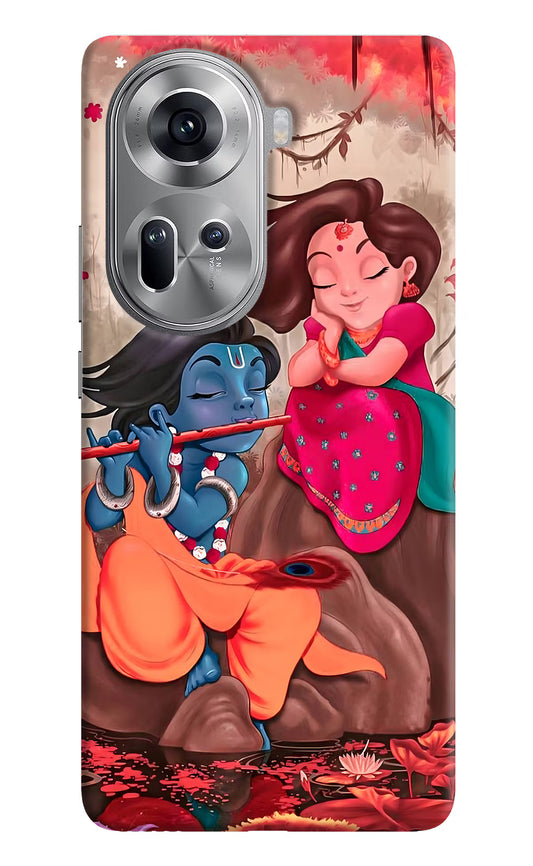 Radhe Krishna Oppo Reno11 Hard Case Back Cover by Casekaro