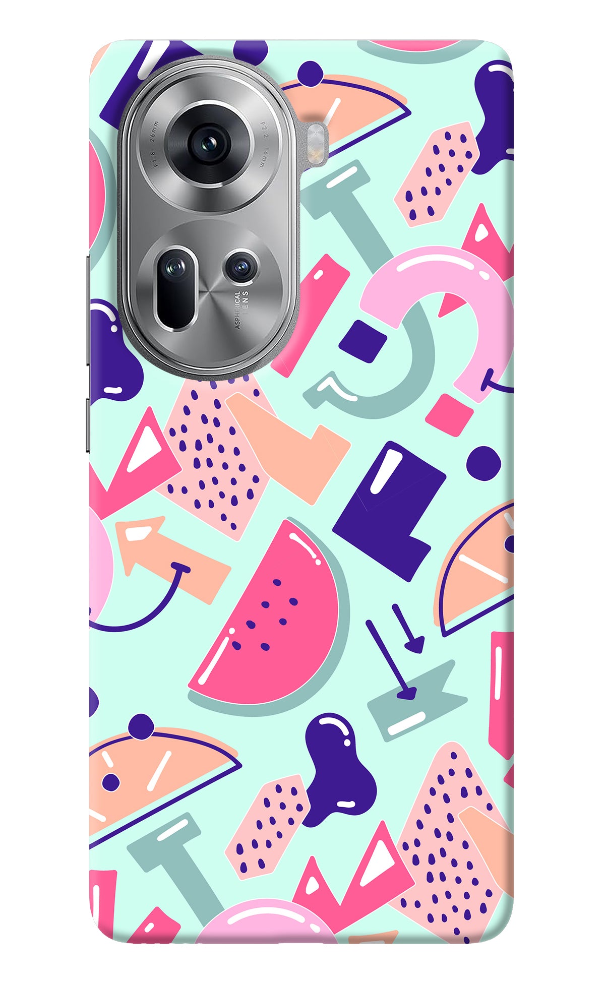 Doodle Pattern Oppo Reno11 Back Cover