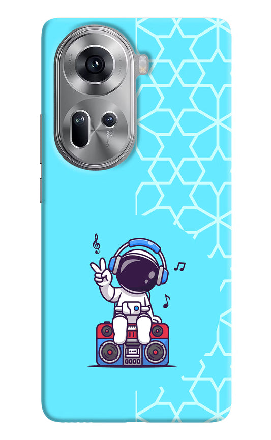 Cute Astronaut Chilling Oppo Reno11 Hard Case Back Cover by Casekaro