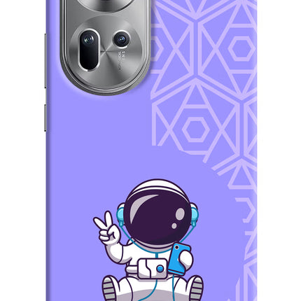 Cute Astronaut Chilling Oppo Reno11 Hard Case Back Cover by Casekaro