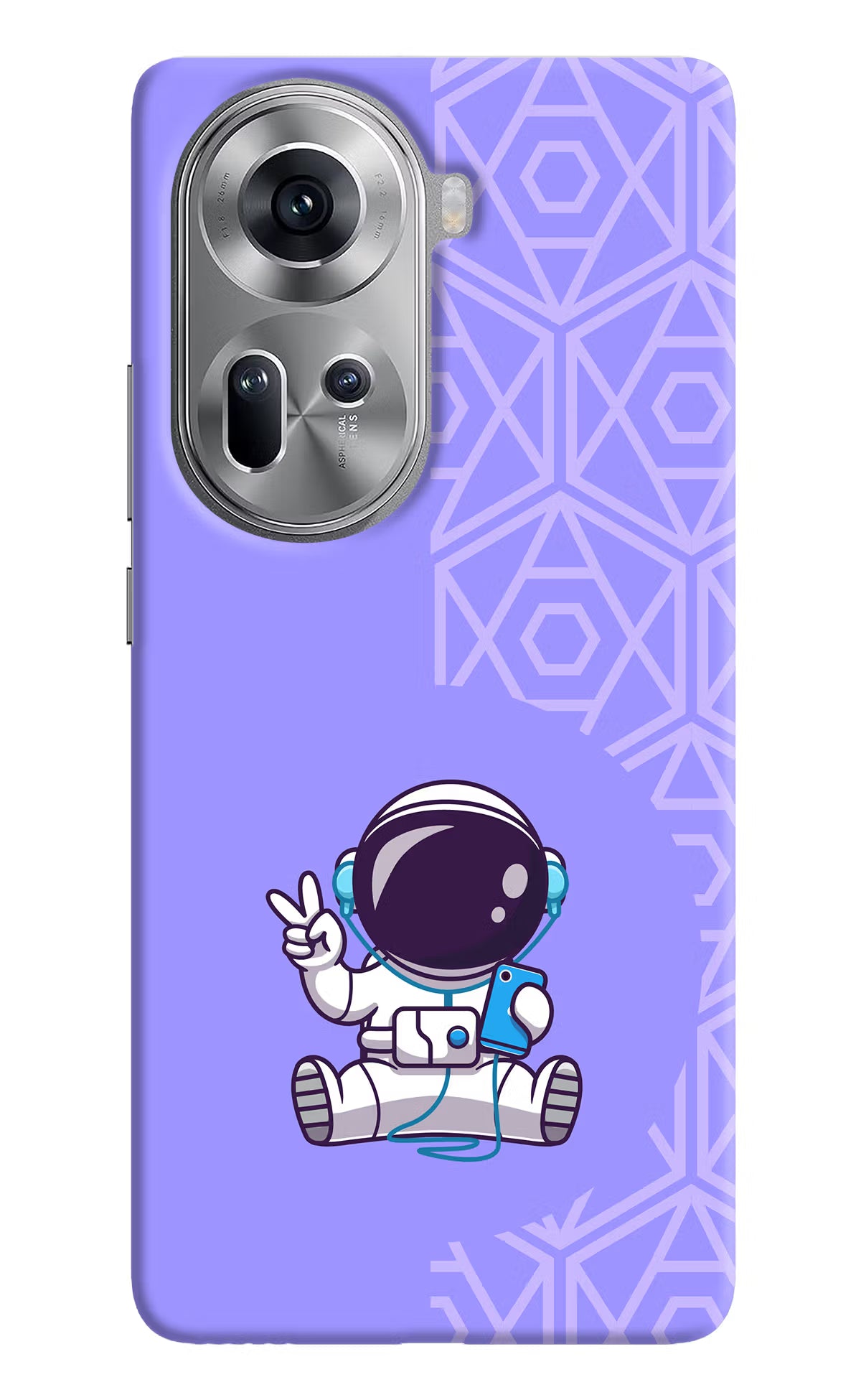 Cute Astronaut Chilling Oppo Reno11 Hard Case Back Cover by Casekaro