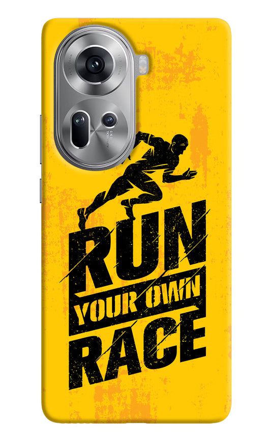 Run Your Own Race Oppo Reno11 Hard Case Back Cover by Casekaro