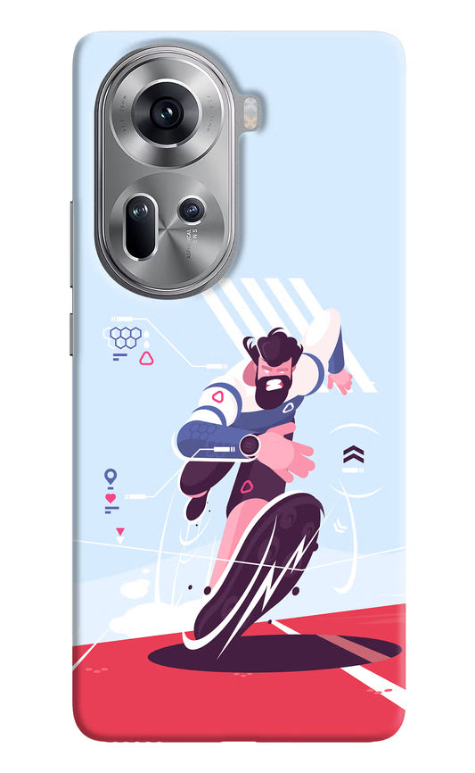 Run Pro Oppo Reno11 Hard Case Back Cover by Casekaro