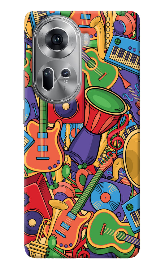 Music Instrument Doodle Oppo Reno11 Back Cover