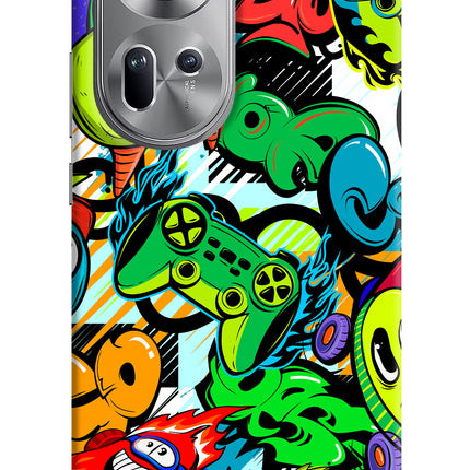 Game Doodle Oppo Reno11 Hard Case Back Cover by Casekaro