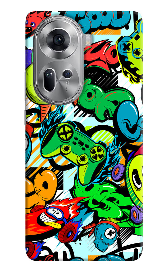 Game Doodle Oppo Reno11 Hard Case Back Cover by Casekaro