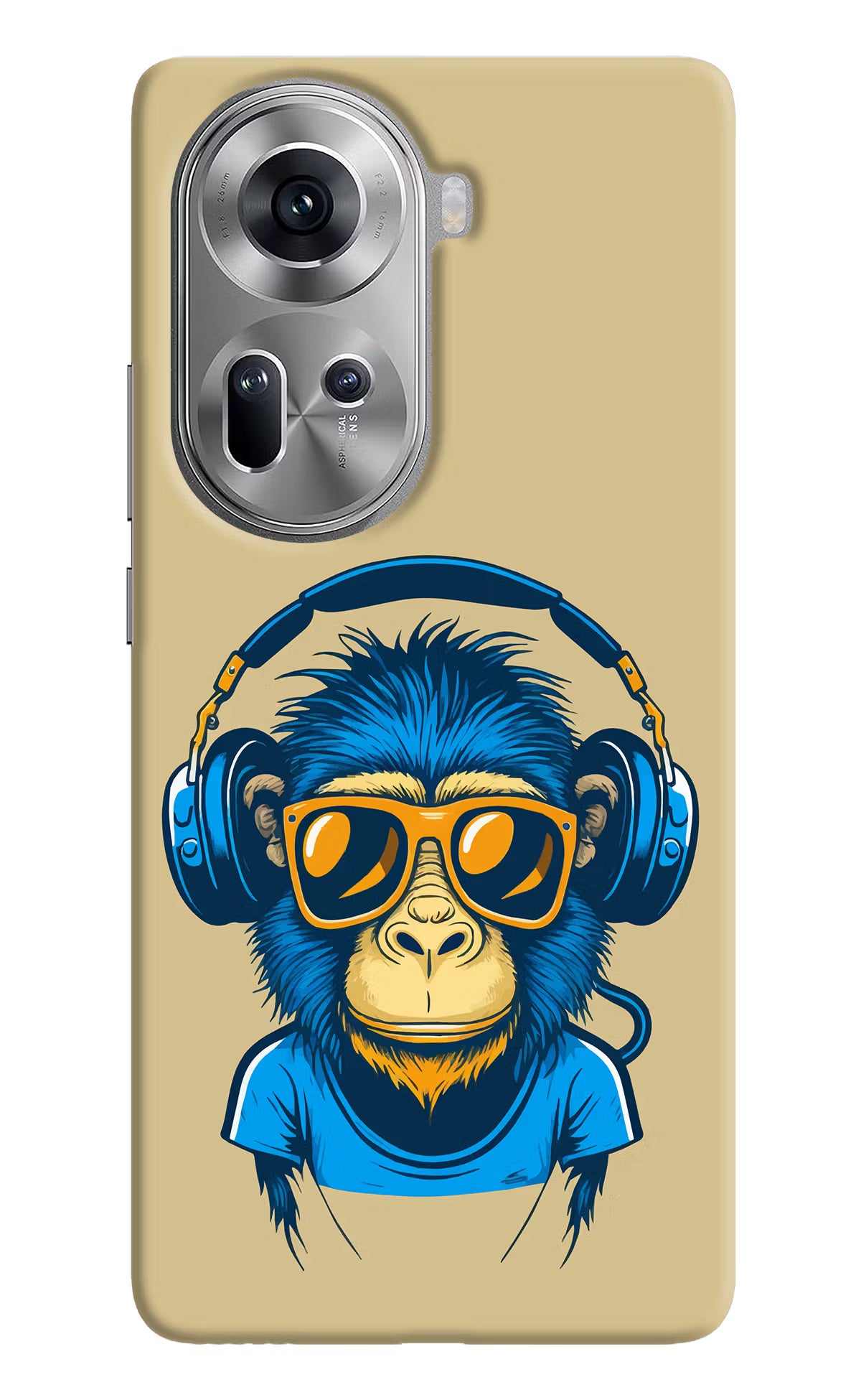 Monkey Headphone Oppo Reno11 Hard Case Back Cover by Casekaro
