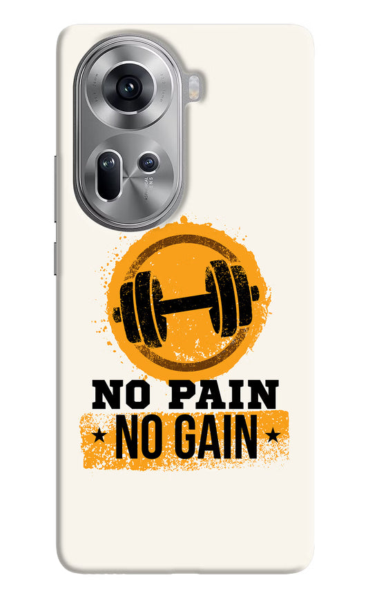 No Pain No Gain Oppo Reno11 Hard Case Back Cover by Casekaro
