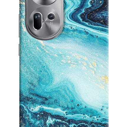 Blue Glitter Marble Oppo Reno11 Hard Case Back Cover by Casekaro