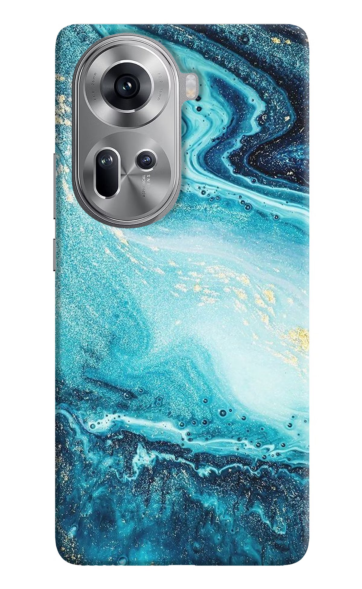 Blue Glitter Marble Oppo Reno11 Hard Case Back Cover by Casekaro
