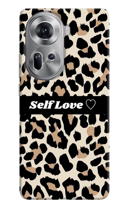Leopard Print Self Love Oppo Reno11 Hard Case Back Cover by Casekaro
