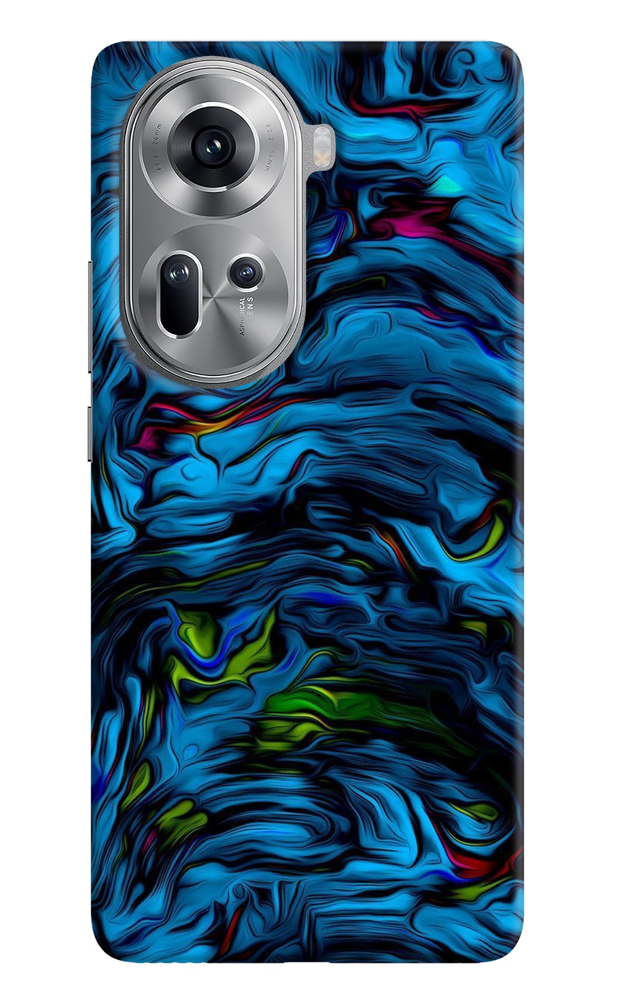 Dark Blue Abstract Oppo Reno11 Back Cover