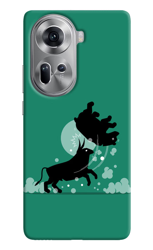 Bull Conqueror Oppo Reno11 Hard Case Back Cover by Casekaro