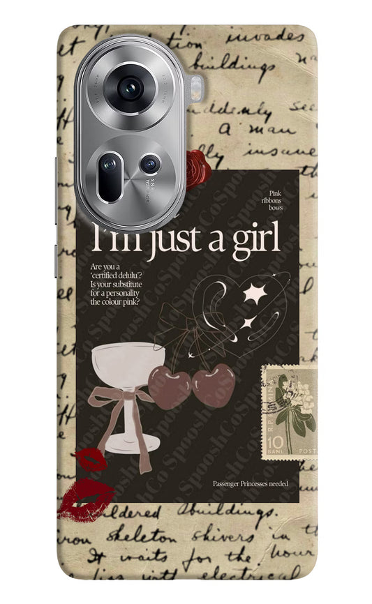 I am just a girl Oppo Reno11 Hard Case Back Cover by Casekaro