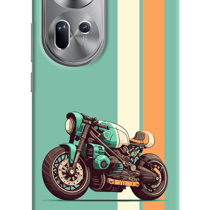 Striped Moto Drift Oppo Reno11 Hard Case Back Cover by Casekaro