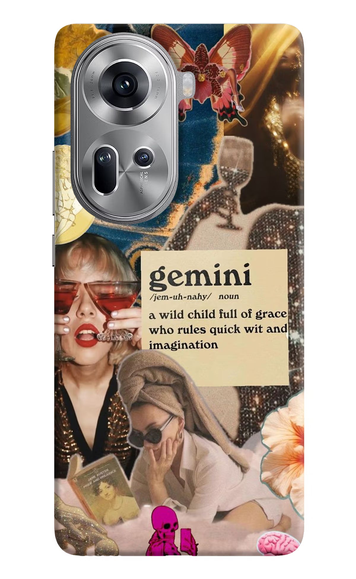 Gemini Zodiac Oppo Reno11 Hard Case Back Cover by Casekaro