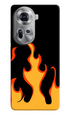 Fired Up – Black Oppo Reno11 Hard Case Back Cover by Casekaro