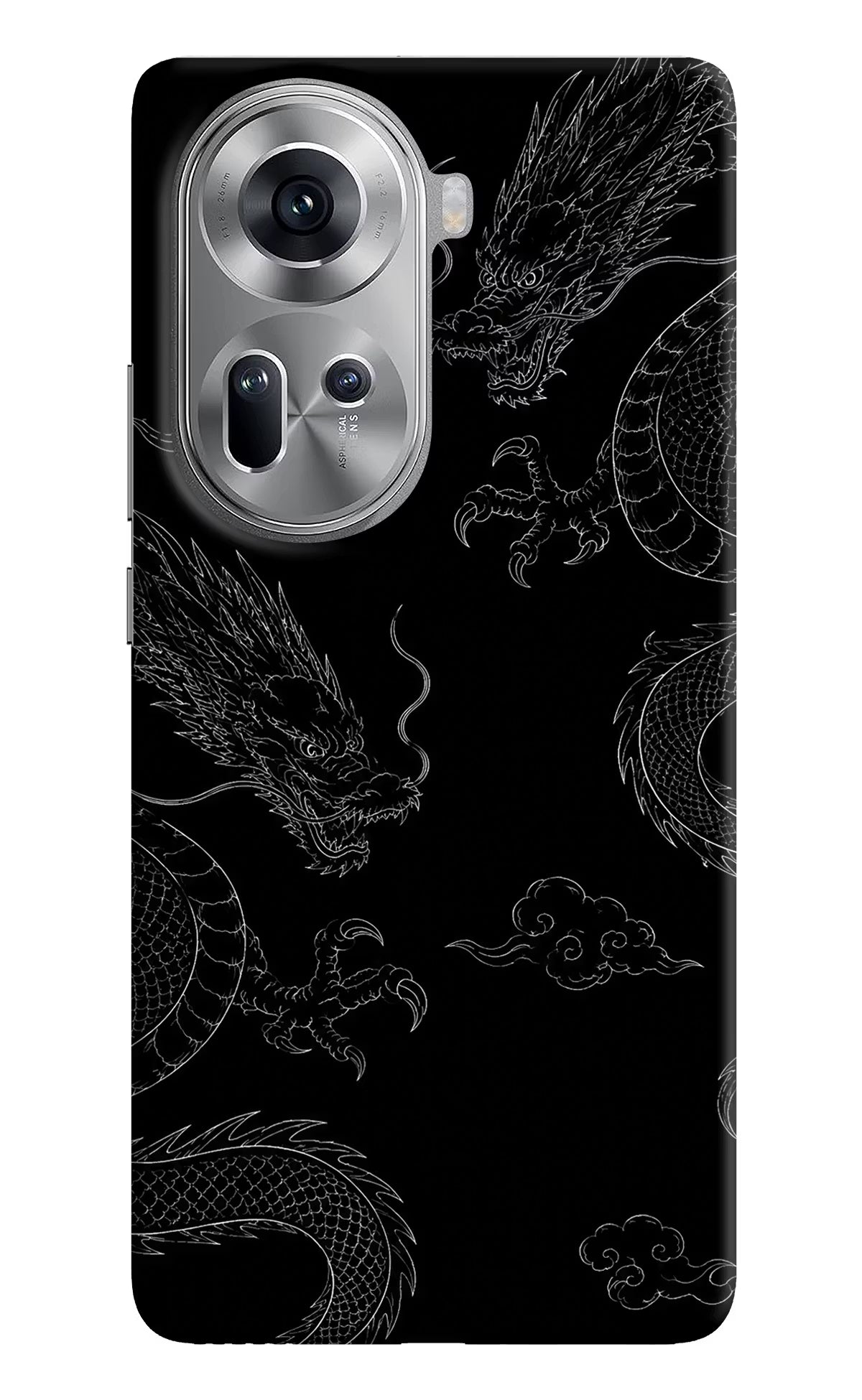 Twin Dragons Oppo Reno11 Hard Case Back Cover by Casekaro
